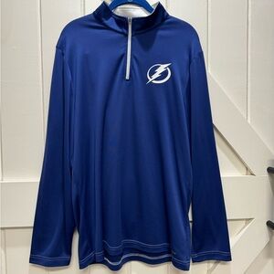 Majestic Athletic Tampa Bay Lightning Blue Long Sleeve Shirt, Men’s Large